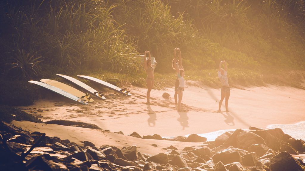 Yoga on the beach, Sri Lanka