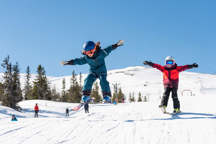 Children skiing, Trysil Norway